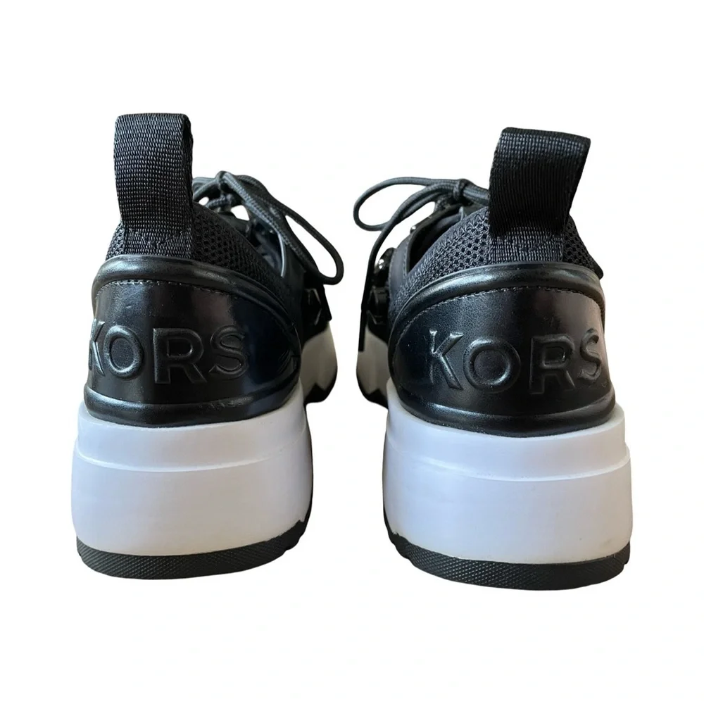 Michael Kors Chaplin Jewel Embellished Mesh and Leather Trainer